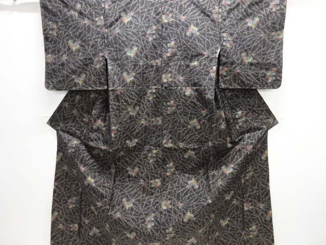 JAPANESE KIMONO / TSUMUGI / WOVEN LEAF